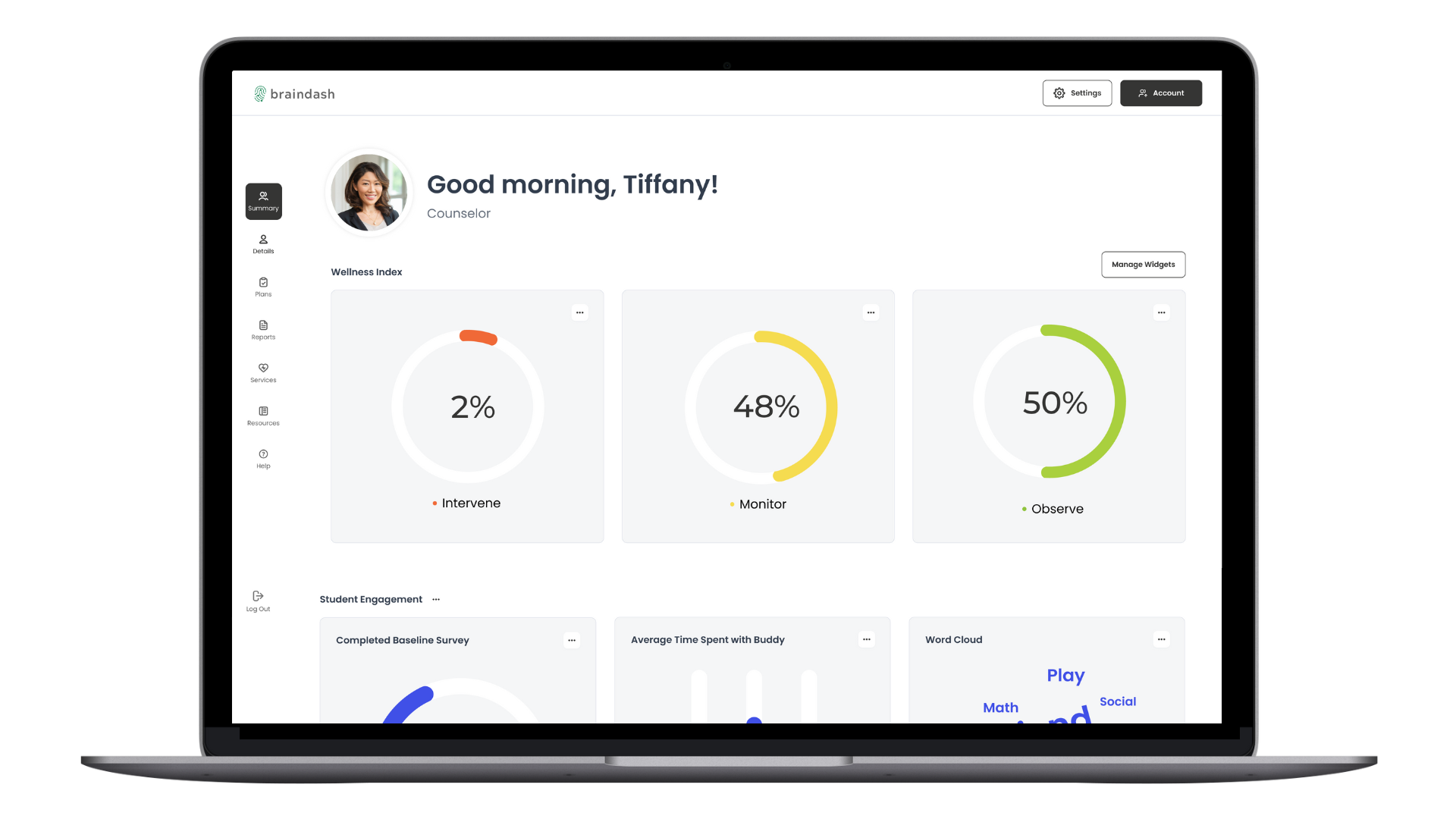 BrainDash Counselor Dashboard