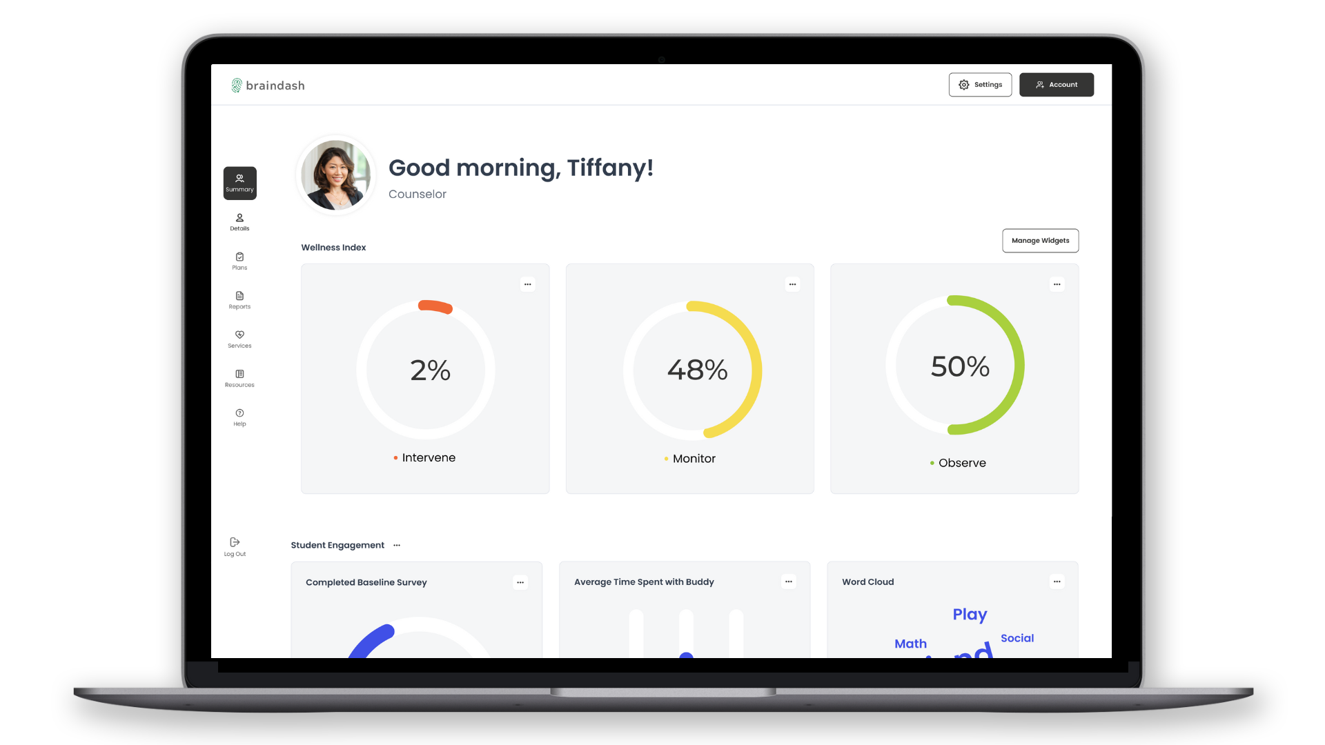 BrainDash Counselor Dashboard